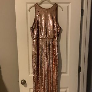 Rose gold sequin dress